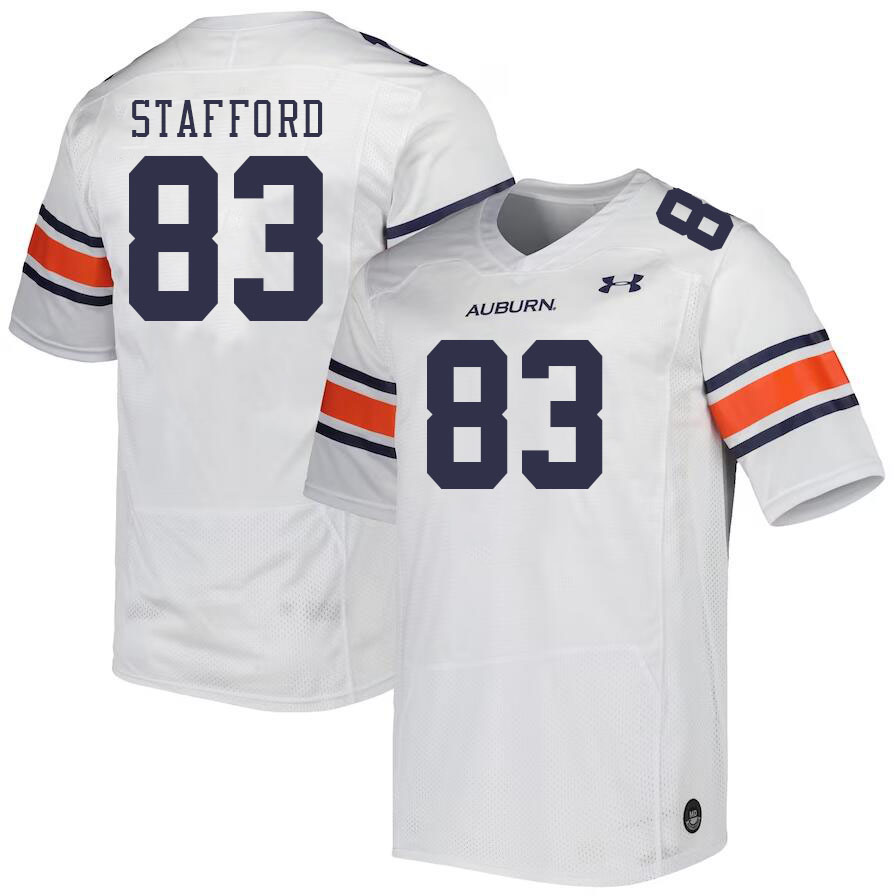 Men's Auburn Tigers #83 Colby Stafford White 2023 College Stitched Football Jersey